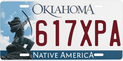 OK license plate 617XPA