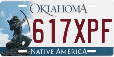 OK license plate 617XPF