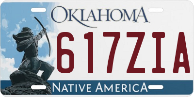 OK license plate 617ZIA