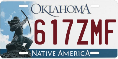 OK license plate 617ZMF