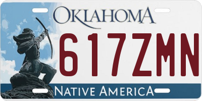 OK license plate 617ZMN