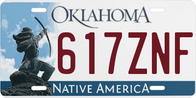 OK license plate 617ZNF