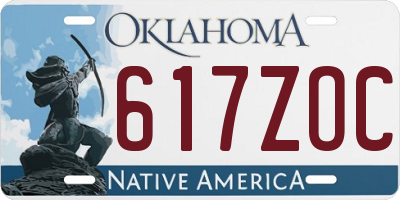 OK license plate 617ZOC