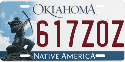 OK license plate 617ZOZ