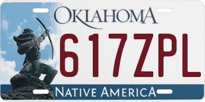OK license plate 617ZPL