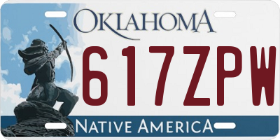 OK license plate 617ZPW