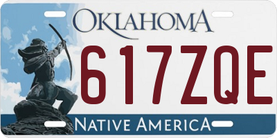 OK license plate 617ZQE