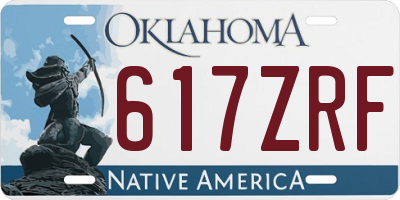 OK license plate 617ZRF