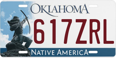 OK license plate 617ZRL