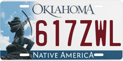 OK license plate 617ZWL