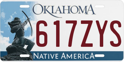 OK license plate 617ZYS