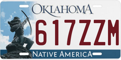 OK license plate 617ZZM