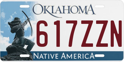 OK license plate 617ZZN