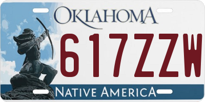 OK license plate 617ZZW