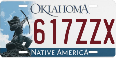 OK license plate 617ZZX