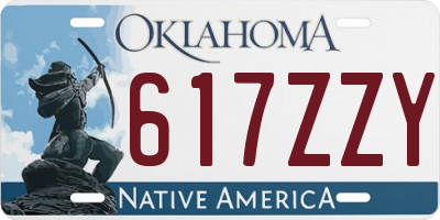 OK license plate 617ZZY