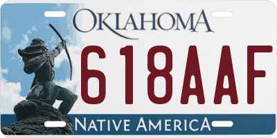 OK license plate 618AAF