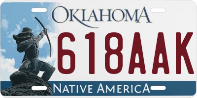 OK license plate 618AAK