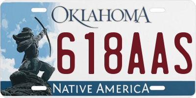 OK license plate 618AAS