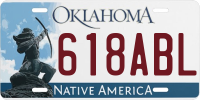 OK license plate 618ABL