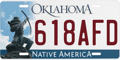 OK license plate 618AFD