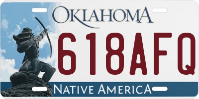 OK license plate 618AFQ
