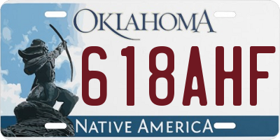 OK license plate 618AHF
