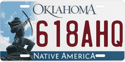 OK license plate 618AHQ