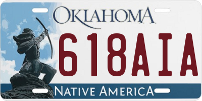 OK license plate 618AIA