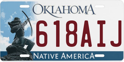 OK license plate 618AIJ