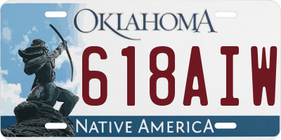 OK license plate 618AIW