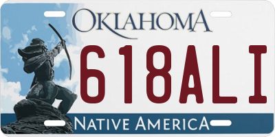 OK license plate 618ALI