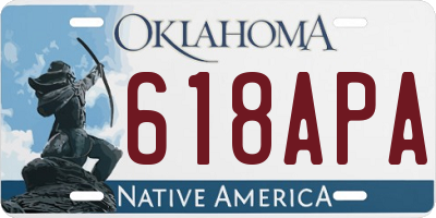 OK license plate 618APA