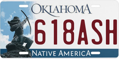 OK license plate 618ASH