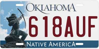 OK license plate 618AUF