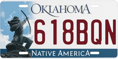 OK license plate 618BQN