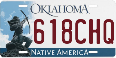 OK license plate 618CHQ
