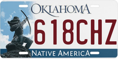 OK license plate 618CHZ