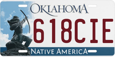 OK license plate 618CIE