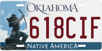 OK license plate 618CIF