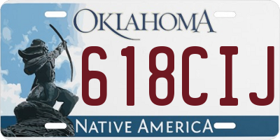 OK license plate 618CIJ