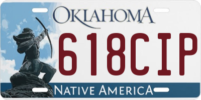 OK license plate 618CIP