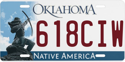 OK license plate 618CIW