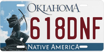 OK license plate 618DNF