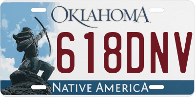 OK license plate 618DNV