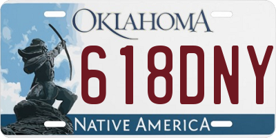 OK license plate 618DNY