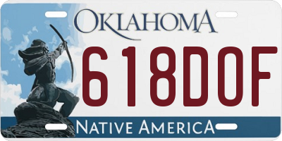 OK license plate 618DOF