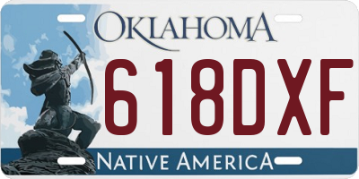 OK license plate 618DXF