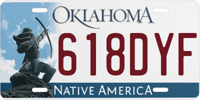 OK license plate 618DYF
