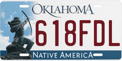 OK license plate 618FDL
